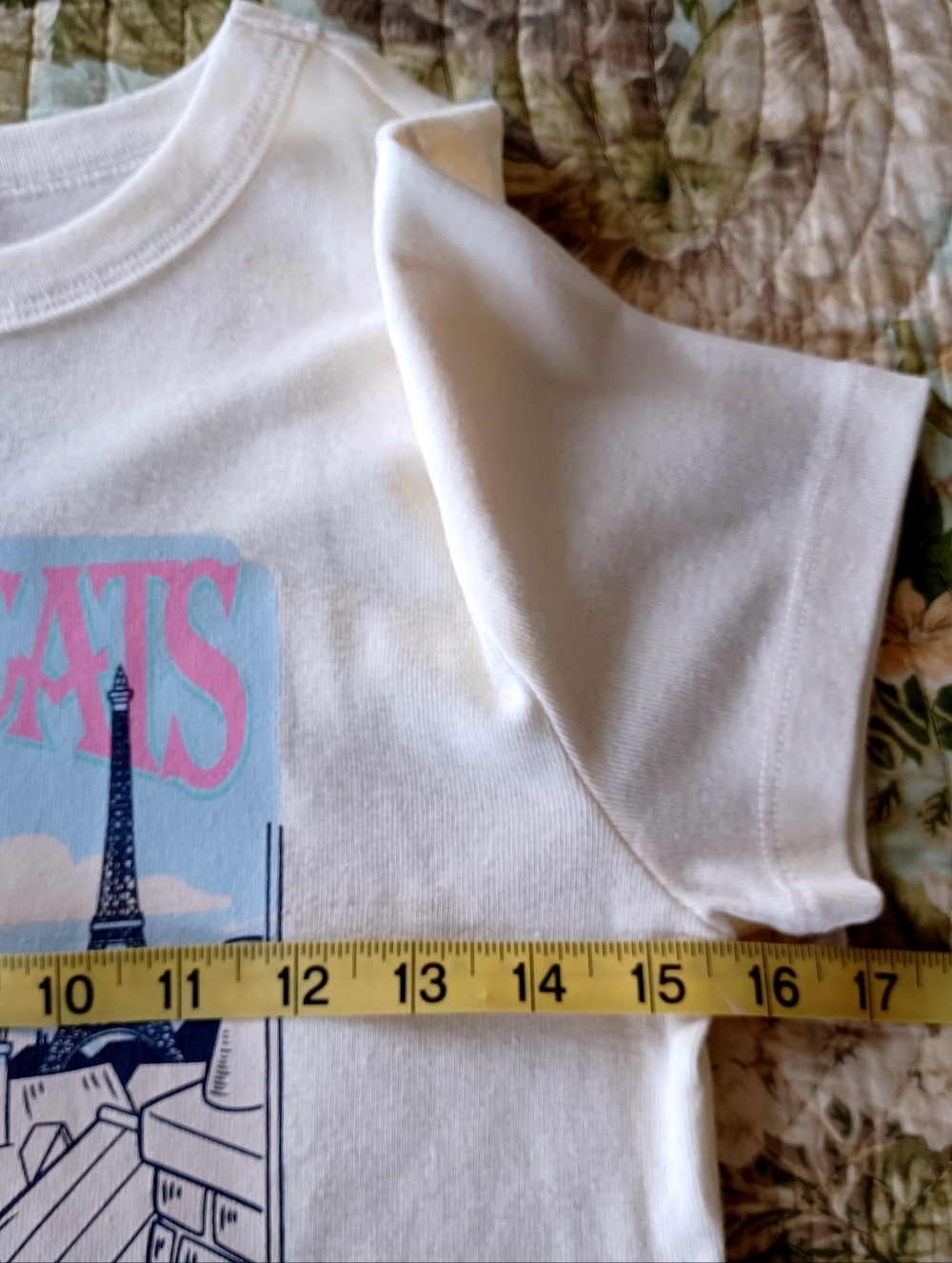 Disney Paris Bonjour Aristocats Kid's Graphic Tee - Cream Pink Blue, Size M - Picture 8 of 10